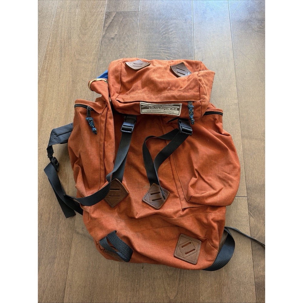 Wilderness Experience Vintage Backpack Orange Chatsworth Ca 12x18 Used
